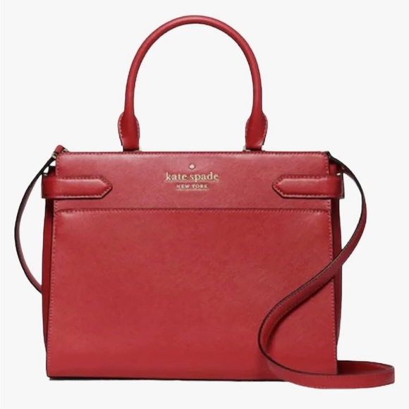 Kate Spade NY Staci Medium Satchel Purse - Currant Red - Picture 5 of 5